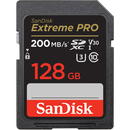 SanDisk SDXC 128GB Extreme Pro 200MB/s UHS-I Cass10 U3 V30 - 1